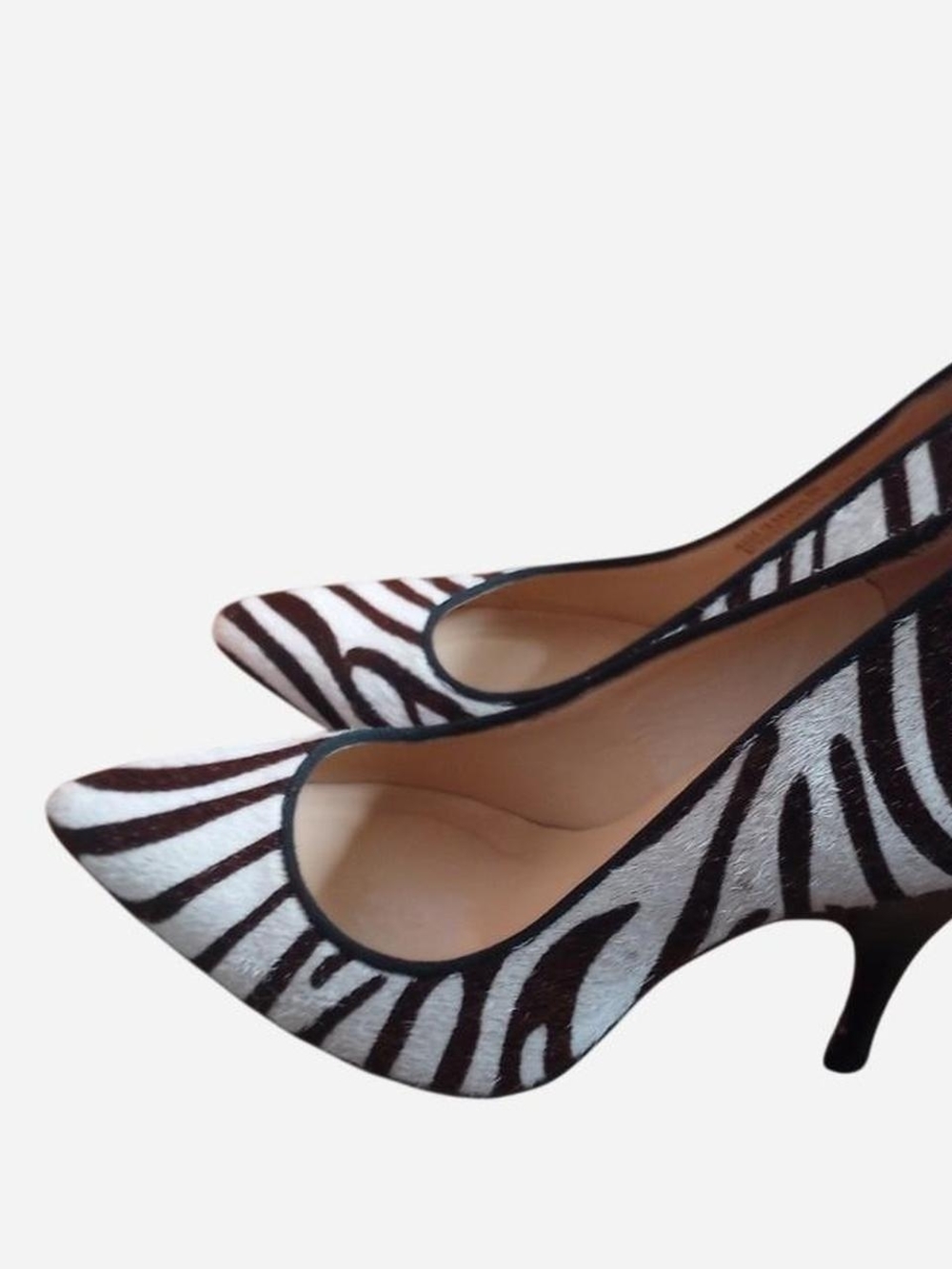 Zebra Print Pointed-Toe Women's Pumps - Black & White